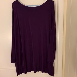 Piko-Purple Long Sleeve Bamboo Tunic Top
